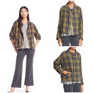 THE GREAT. Plaid Utility Swing Cotton Full Zip Jacket Size 0 (XS)